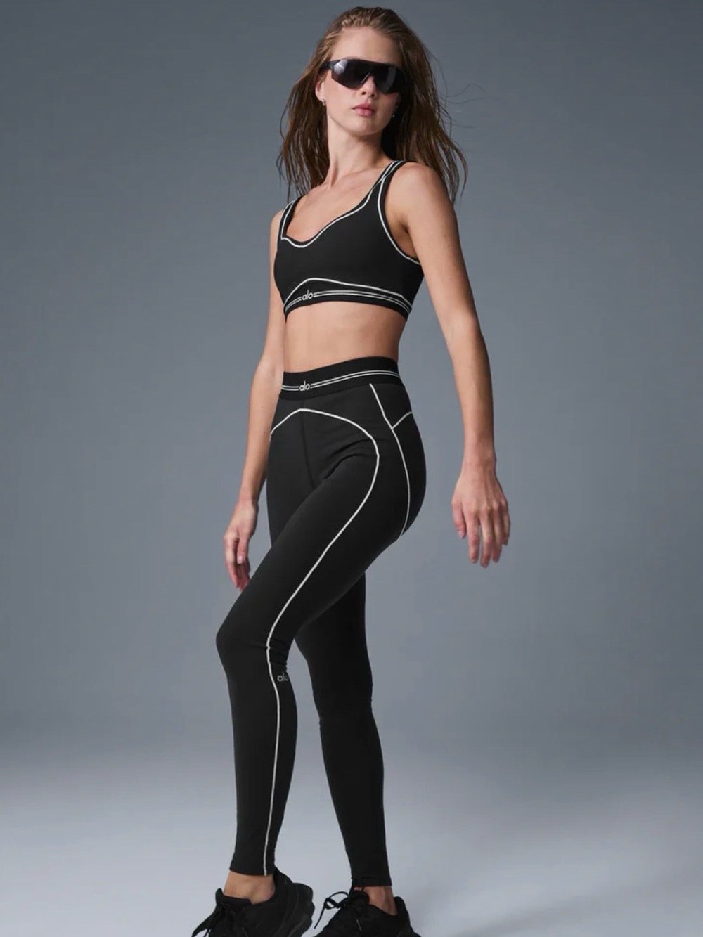 Alo Black High-Waist Legging/Bra Set- S